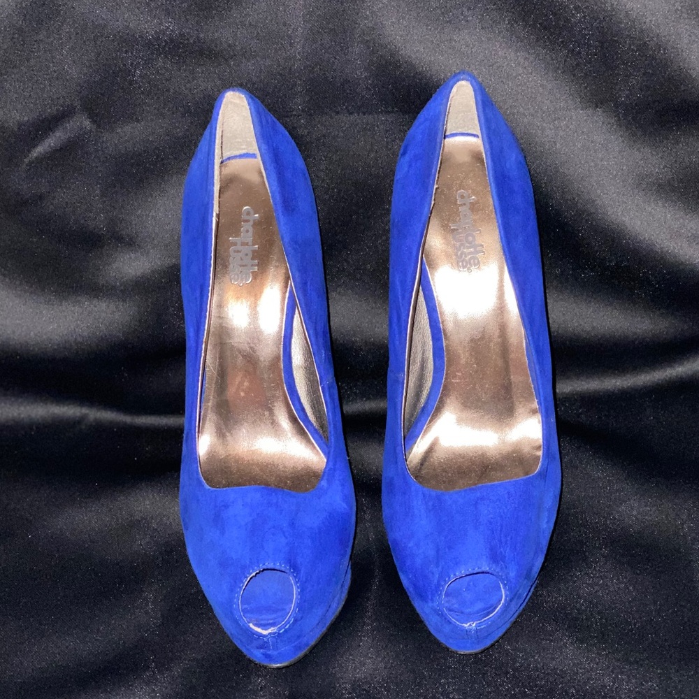 Charlotte Russe blue peep toe heels